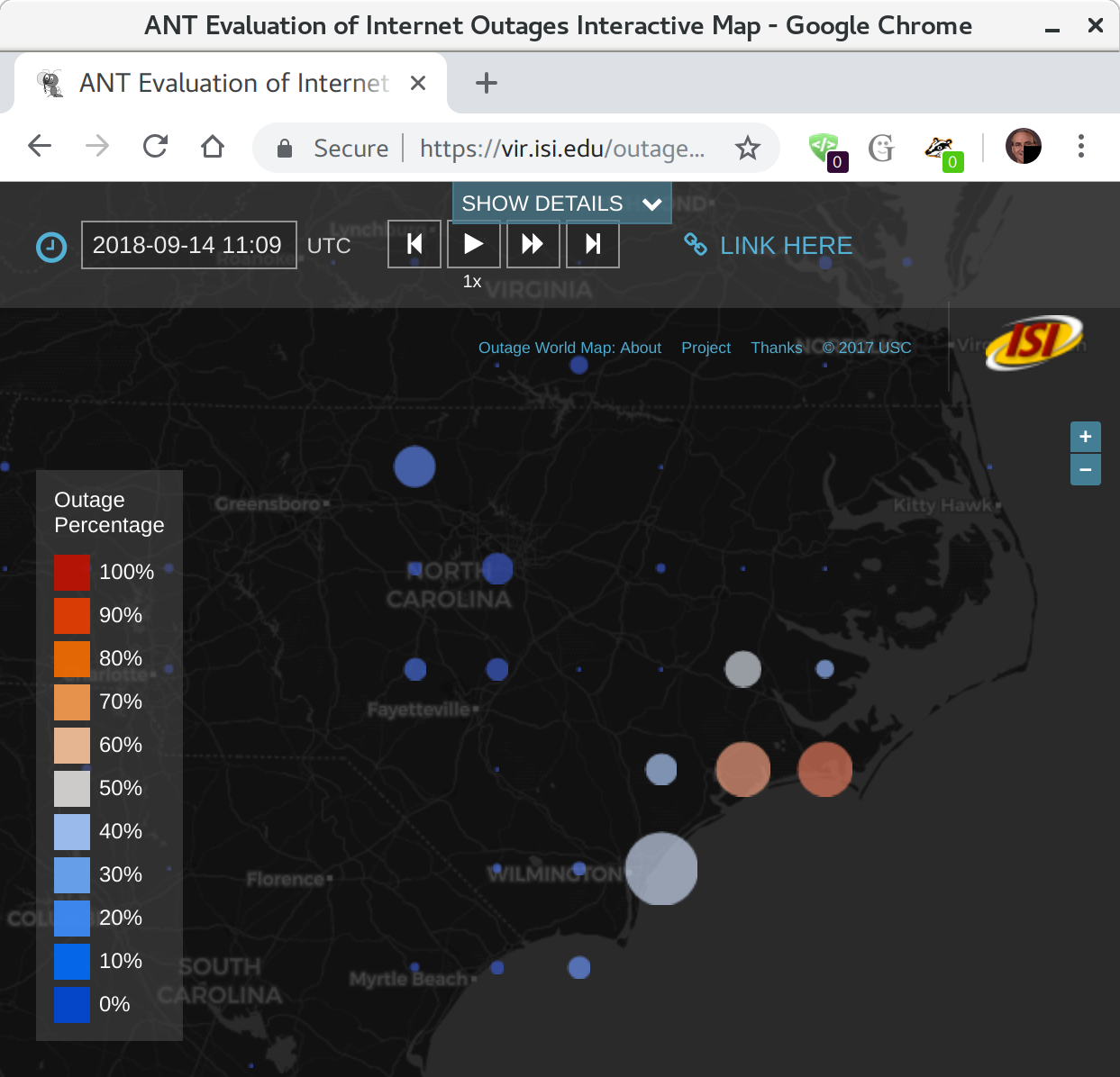 Florence Outages, 2018-09-14t11:09Z